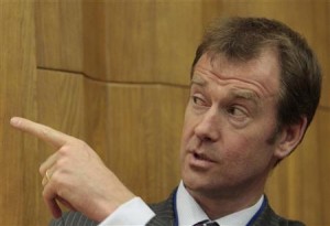 Mann, spokesman of European Union Foreign Policy Chief Ashton, gestures as he attends a meeting with the media in Moscow